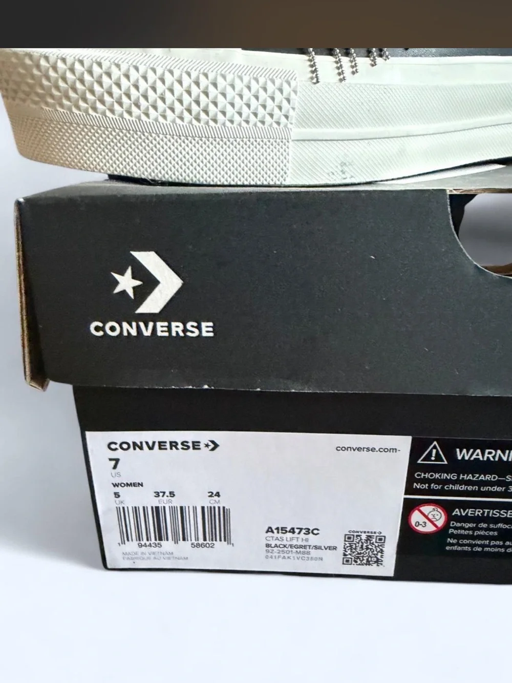 Black High-Top Sneaker with Ivory Sole